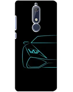 Чохол для Nokia 5.1 (2018) з картинкою «Блакитний силует Lamborghini» Чохол для Nokia 5.1 (2018) з картинкою «Блакитний силует Lamborghini»