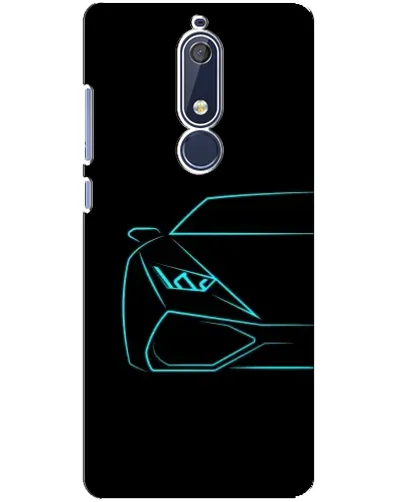 Чехол для Nokia 5.1 (2018) с картинкой «Голубой силуэт Lamborghini» Чехол для Nokia 5.1 (2018) с картинкой «Голубой силуэт Lamborghini»