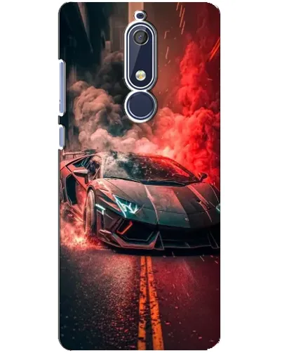 Чехол для Nokia 5.1 (2018) с картинкой «Lamborghini красный дым» Чехол для Nokia 5.1 (2018) с картинкой «Lamborghini красный дым»