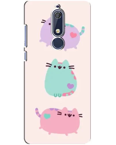 Чохол для Nokia 5.1 (2018) з картинкою «Pusheen тріо»