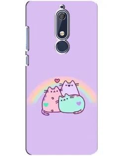 Чохол для Nokia 5.1 (2018) з картинкою «Веселкові Пушини» Чохол для Nokia 5.1 (2018) з картинкою «Веселкові Пушини»