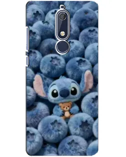 Чехол для Nokia 5.1 (2018) с картинкой «Стич и голубика»