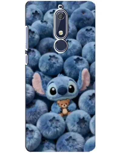 Чехол для Nokia 5.1 (2018) с картинкой «Стич и голубика»
