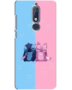 Чехол для Nokia 5.1 (2018) с картинкой «Stitch и Angel Love»