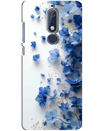 Чохол для Nokia 5.1 (2018) з картинкою «Блакитний квітковий каскад»