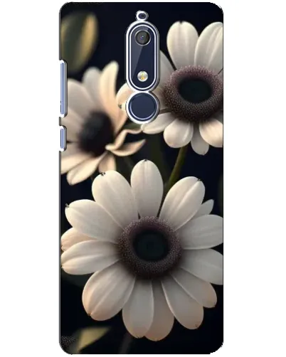 Чохол для Nokia 5.1 (2018) з картинкою «Білі маргаритки макро»