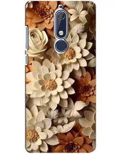 Чохол для Nokia 5.1 (2018) з картинкою «Бежевий флористичний декор» Чохол для Nokia 5.1 (2018) з картинкою «Бежевий флористичний декор»