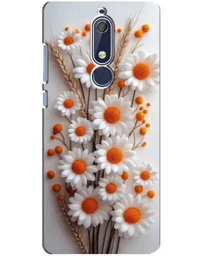 Чохол для Nokia 5.1 (2018) з картинкою «Білі сухоцвіти»