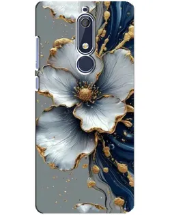 Чохол для Nokia 5.1 (2018) з картинкою «Біла квітка та золотий флюїд» Чохол для Nokia 5.1 (2018) з картинкою «Біла квітка та золотий флюїд»