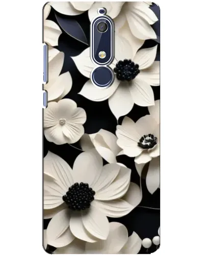Чохол для Nokia 5.1 (2018) з картинкою «Об'ємні білі квіти»