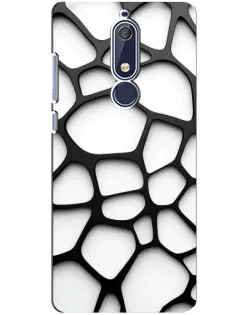 Чохол для Nokia 5.1 (2018) з картинкою «Біла об'ємна сітка»