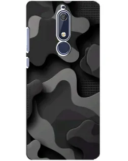 Чохол для Nokia 5.1 (2018) з картинкою «Темний абстрактний камуфляж»