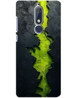 Чохол для Nokia 5.1 (2018) з картинкою «Салатовий розлом скелі»