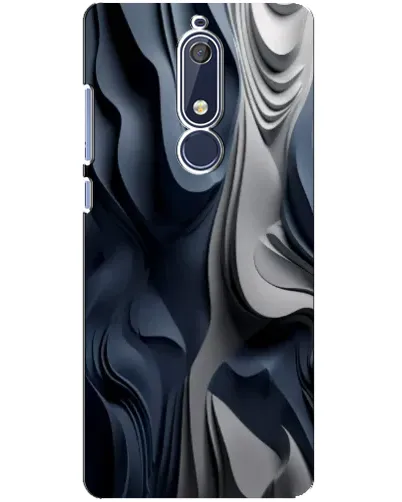 Чохол для Nokia 5.1 (2018) з картинкою «Об'ємні сині складки»