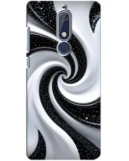 Чохол для Nokia 5.1 (2018) з картинкою «Чорно-біла спіраль»
