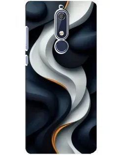 Чохол для Nokia 5.1 (2018) з картинкою «Об'ємні чорно-білі стрічки»