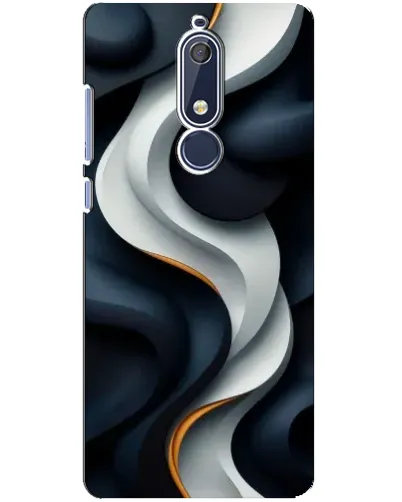 Чохол для Nokia 5.1 (2018) з картинкою «Об'ємні чорно-білі стрічки»