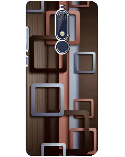 Чохол для Nokia 5.1 (2018) з картинкою «Коричневі об'ємні квадрати»