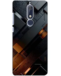 Чохол для Nokia 5.1 (2018) з картинкою «Чорні геометричні блоки»
