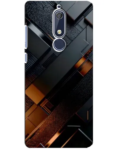 Чохол для Nokia 5.1 (2018) з картинкою «Чорні геометричні блоки»