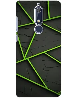 Чохол для Nokia 5.1 (2018) з картинкою «Зелені геометричні лінії»