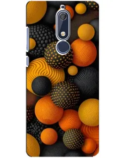 Чохол для Nokia 5.1 (2018) з картинкою «Об'ємні помаранчеві сфери»