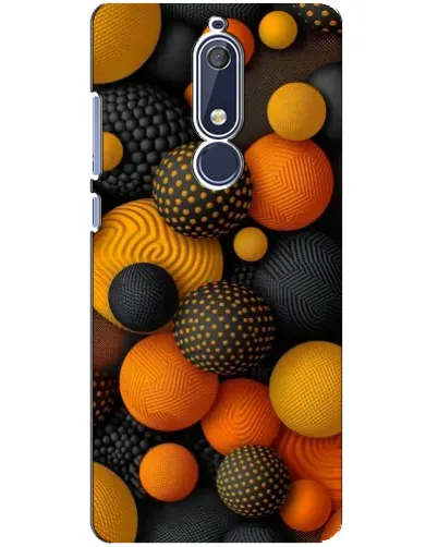 Чохол для Nokia 5.1 (2018) з картинкою «Об'ємні помаранчеві сфери»