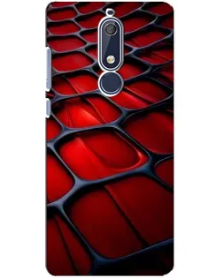Чохол для Nokia 5.1 (2018) з картинкою «Червона глянцева сітка»