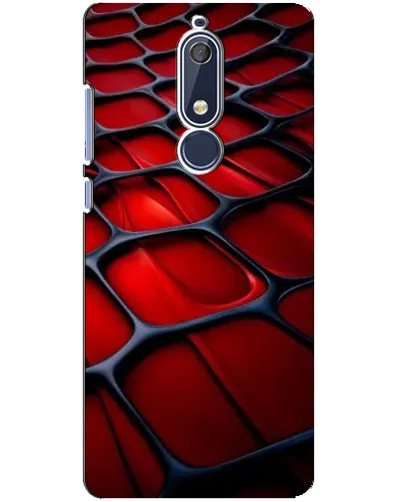Чохол для Nokia 5.1 (2018) з картинкою «Червона глянцева сітка»