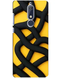 Чохол для Nokia 5.1 (2018) з картинкою «Чорне жовте переплетення»