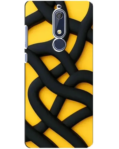 Чохол для Nokia 5.1 (2018) з картинкою «Чорне жовте переплетення»