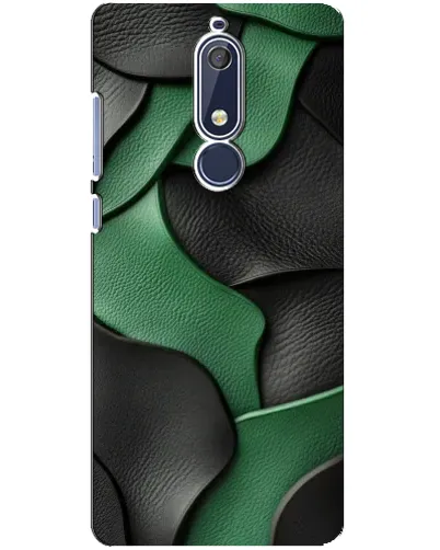 Чохол для Nokia 5.1 (2018) з картинкою «Зелені шкіряні хвилі»