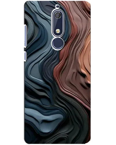 Чохол для Nokia 5.1 (2018) з картинкою «Кольорові хвилі каньйону»