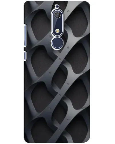 Чохол для Nokia 5.1 (2018) з картинкою «Об'ємне сіре плетіння»