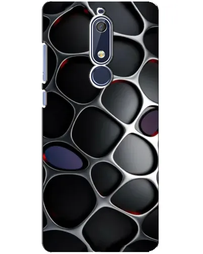 Чохол для Nokia 5.1 (2018) з картинкою «Об'ємна темна решітка»