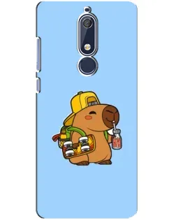 Чохол для Nokia 5.1 (2018) з картинкою «Капібара на скейті»