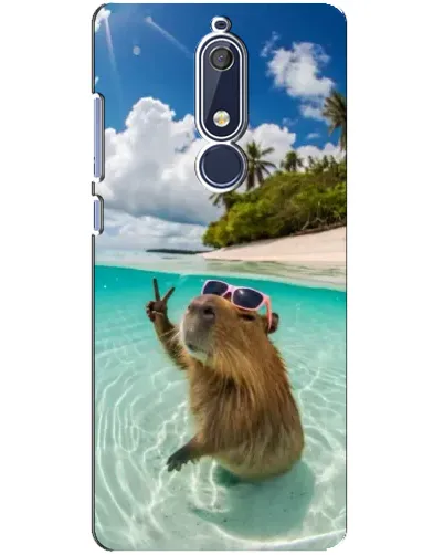 Чохол для Nokia 5.1 (2018) з картинкою «Капібара на морі» Чохол для Nokia 5.1 (2018) з картинкою «Капібара на морі»