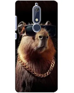 Чохол для Nokia 5.1 (2018) з картинкою «Капібара золотий ланцюг»