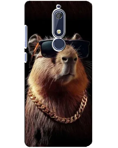 Чохол для Nokia 5.1 (2018) з картинкою «Капібара золотий ланцюг» Чохол для Nokia 5.1 (2018) з картинкою «Капібара золотий ланцюг»
