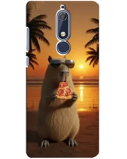 Чохол для Nokia 5.1 (2018) з картинкою «Капібара з піцою»