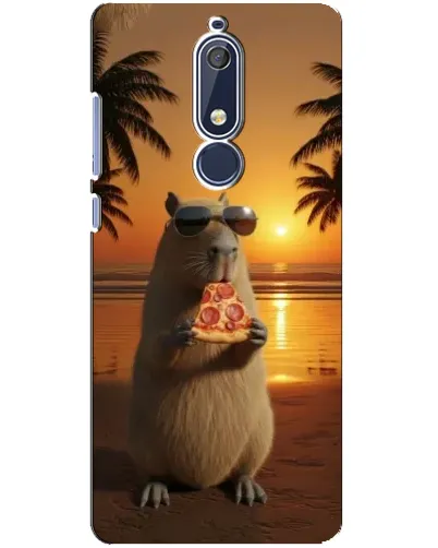 Чохол для Nokia 5.1 (2018) з картинкою «Капібара з піцою» Чохол для Nokia 5.1 (2018) з картинкою «Капібара з піцою»