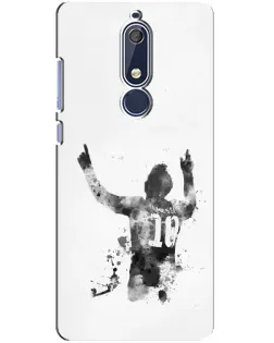 Чохол для Nokia 5.1 (2018) з картинкою «Чорно-білий силует Мессі»