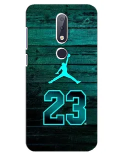 Чехол для Nokia 6.1 Plus с картинкой «Jordan Cyan 23»