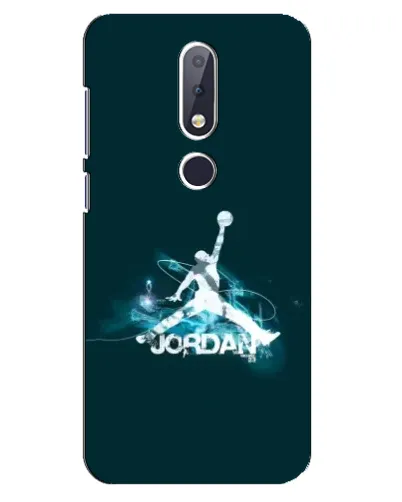 Чехол для Nokia 6.1 Plus с картинкой «Jordan Blue Fire» Чехол для Nokia 6.1 Plus с картинкой «Jordan Blue Fire»