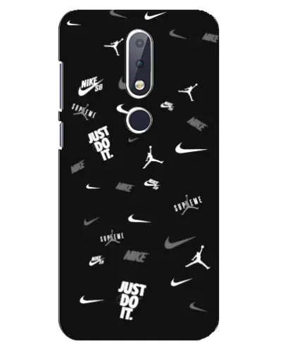 Чехол для Nokia 6.1 Plus с картинкой «Nike Black Pattern» Чехол для Nokia 6.1 Plus с картинкой «Nike Black Pattern»