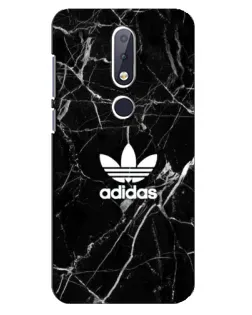 Чехол для Nokia 6.1 Plus с картинкой «Белый мрамор Adidas»