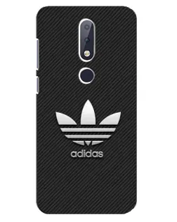 Чехол для Nokia 6.1 Plus с картинкой «Adidas Карбоновая текстура»