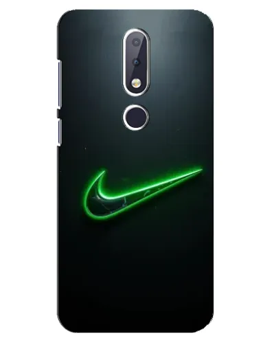 Чехол для Nokia 6.1 Plus с картинкой «Неоновый контур Nike»