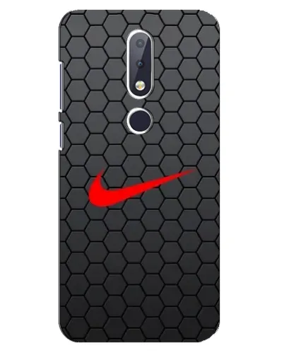 Чехол для Nokia 6.1 Plus с картинкой «Nike — карбоновая сетка»