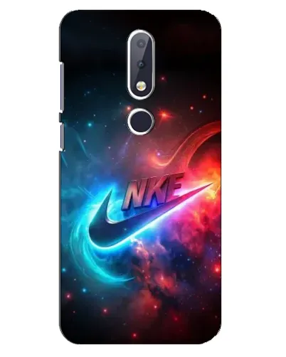 Чехол для Nokia 6.1 Plus с картинкой «Огненный логотип Nike»